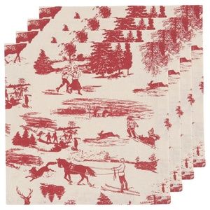 Now Designs Kitchen Napkin Set/4 Holiday Toile NWT